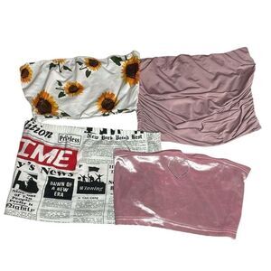 Tube Top bundle| print and pink | size S-L